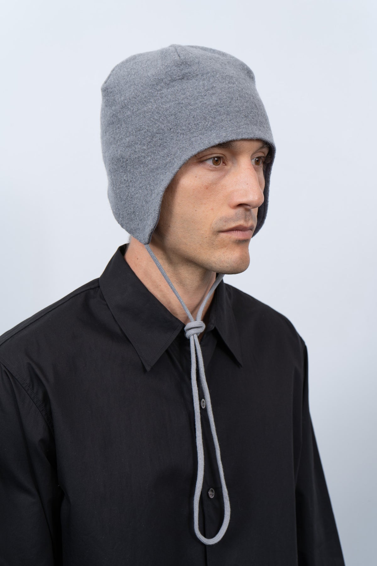 EAR FLAP CAP - HEATHER GREY