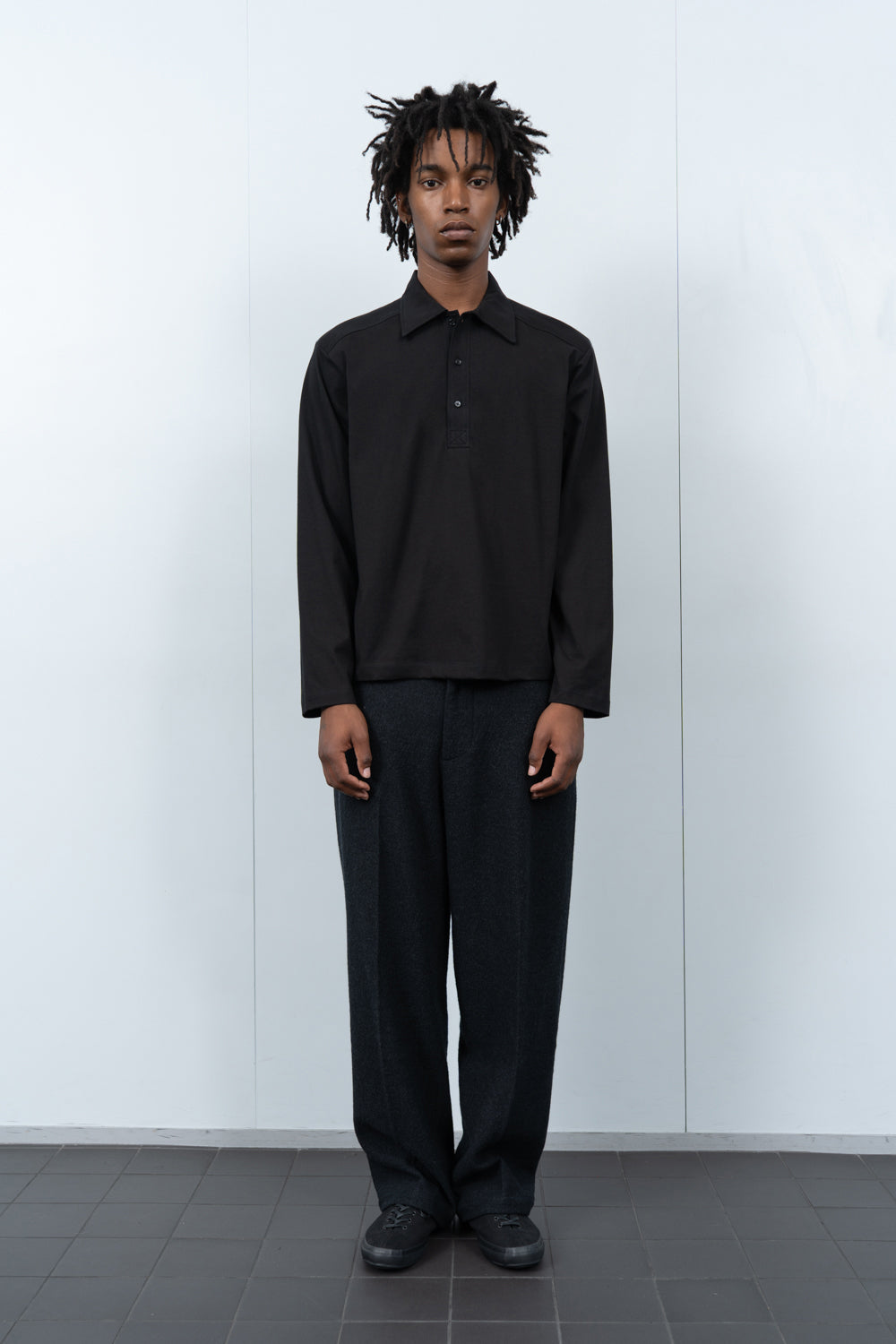 L/S WALTER POLO - BLACK