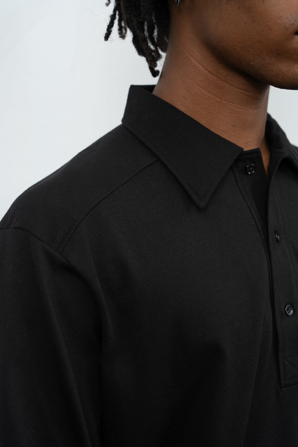 L/S WALTER POLO - BLACK