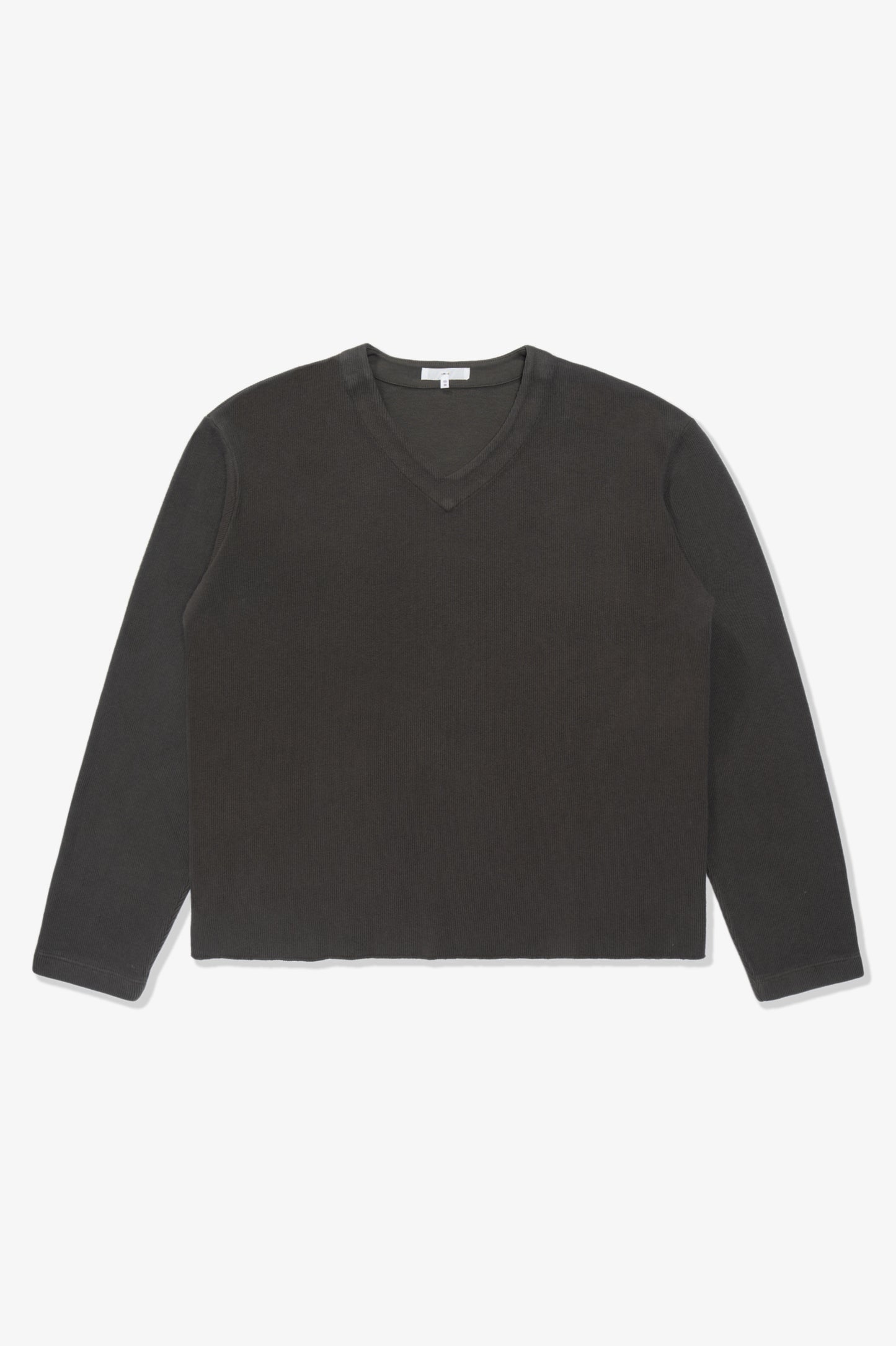 CROPPED V-NECK SWEATER - PEWTER