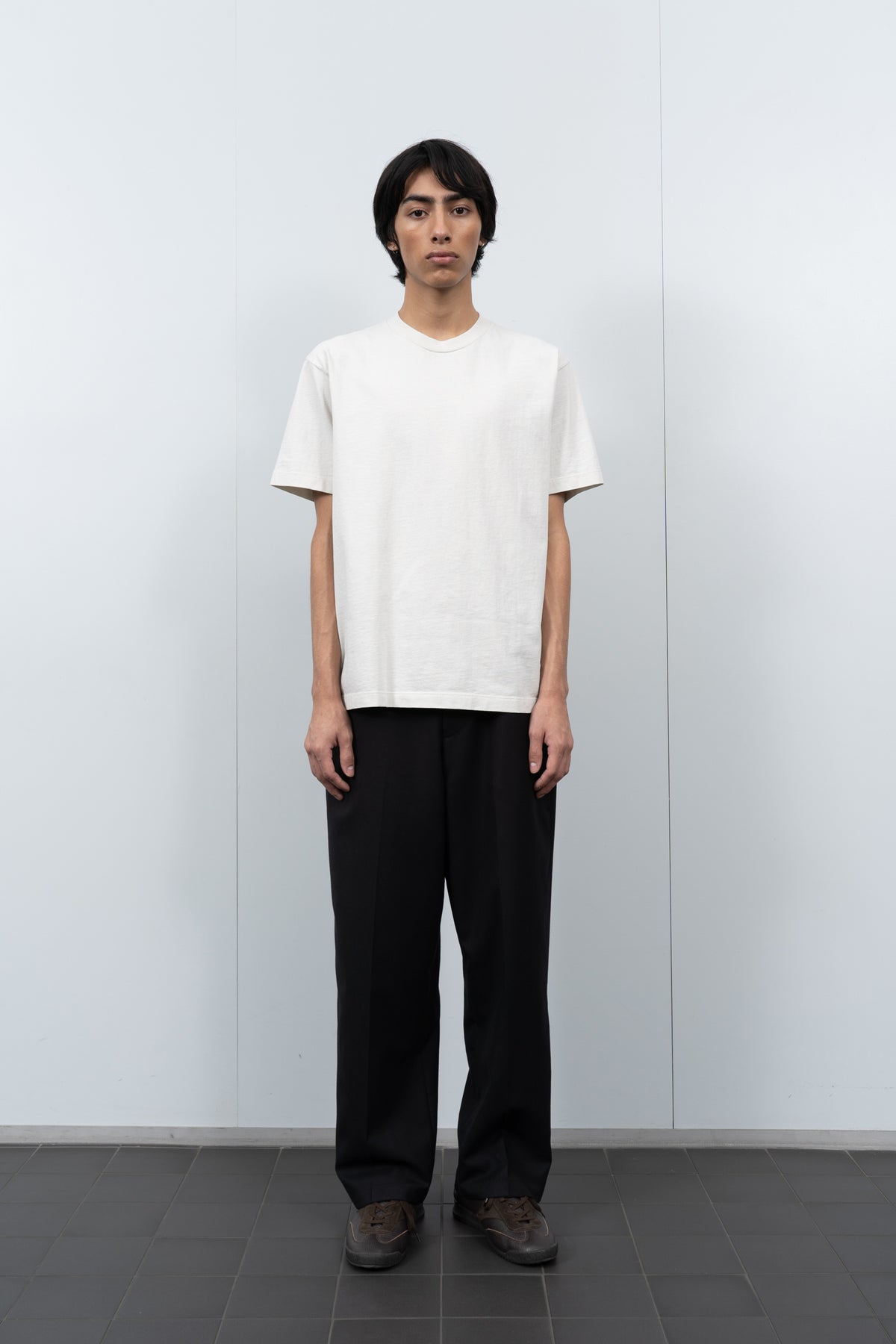 LW102 Municipal T-shirt in Off White on a Model