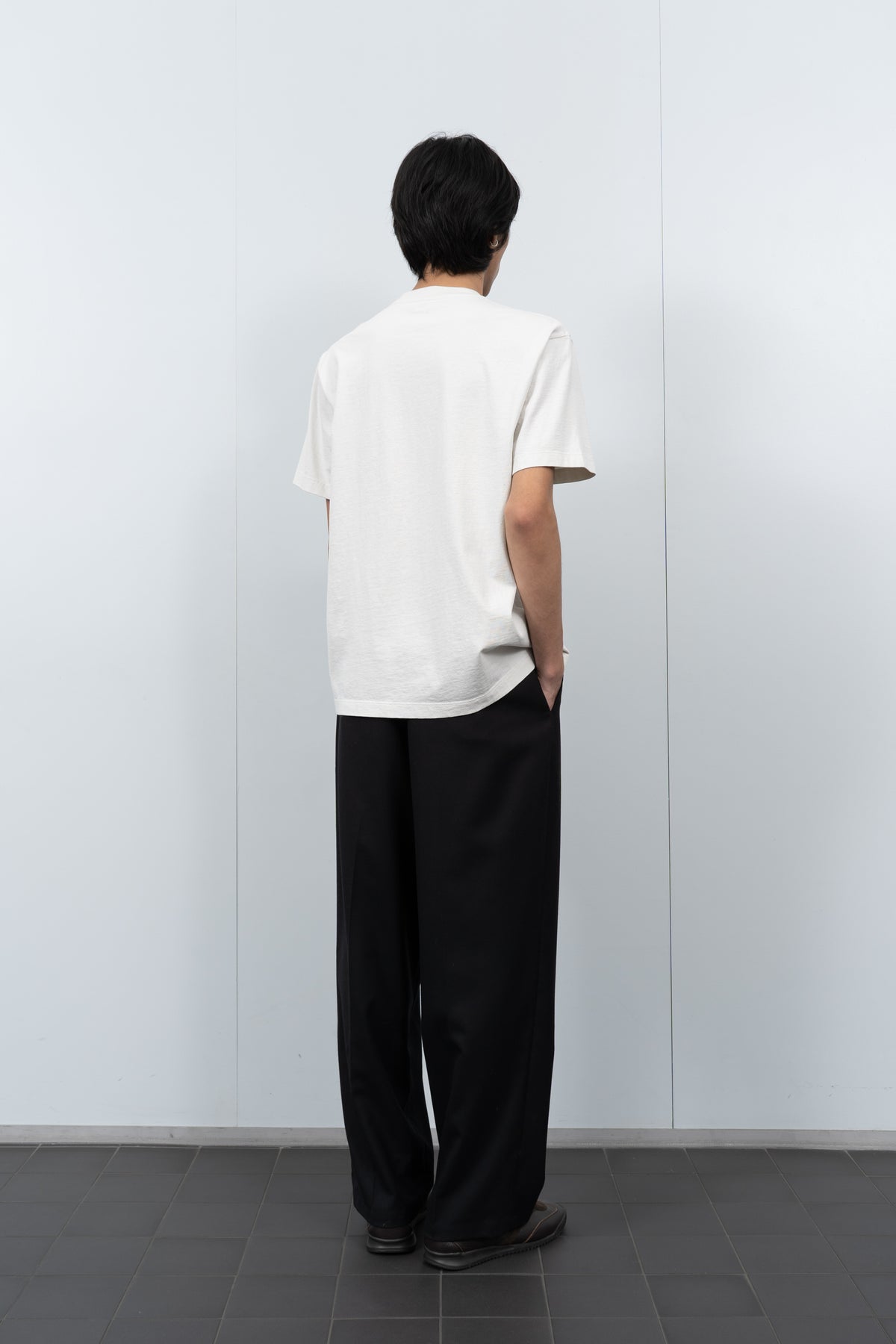 LW102 Municipal T-shirt in Off White on a Model