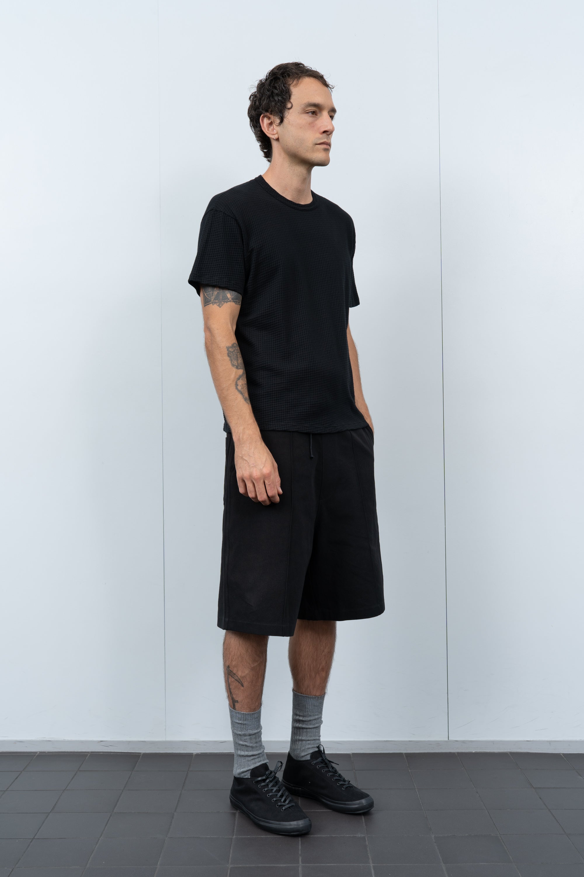 SHEER GAUZE T-SHIRT - BLACK