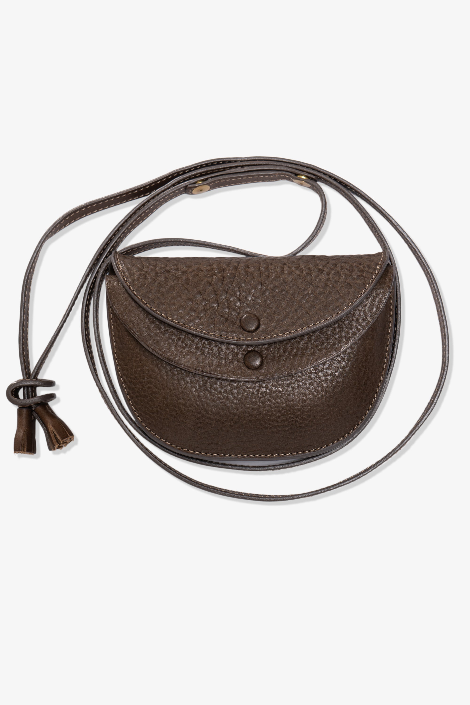 LW - C x KAPTAIN SUNSHINE LEATHER POUCH - BROWN PEBBLE